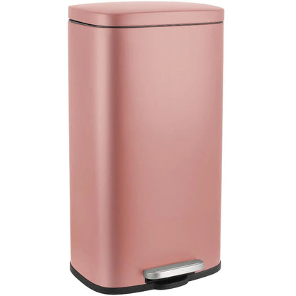 Poubelle à pédale en inox 50L rose 