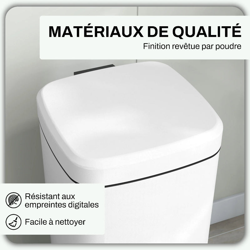 La matière de la Poubelle à pedale en metal blanche 30L