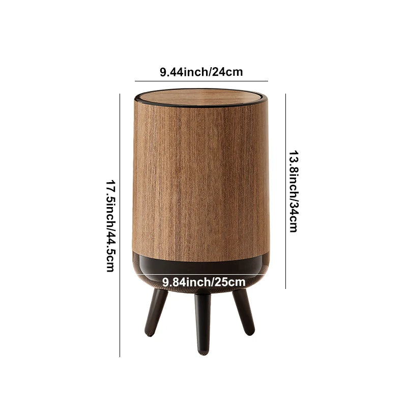 Poubelle retro en bois 15L dimension