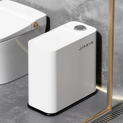 Poubelle salle de bain couvercle à pression blanche