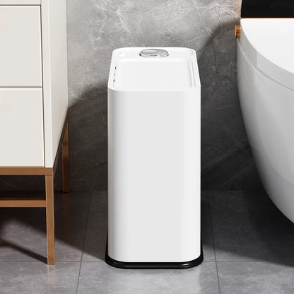 La Poubelle salle de bain couvercle à pression dans les toilettes