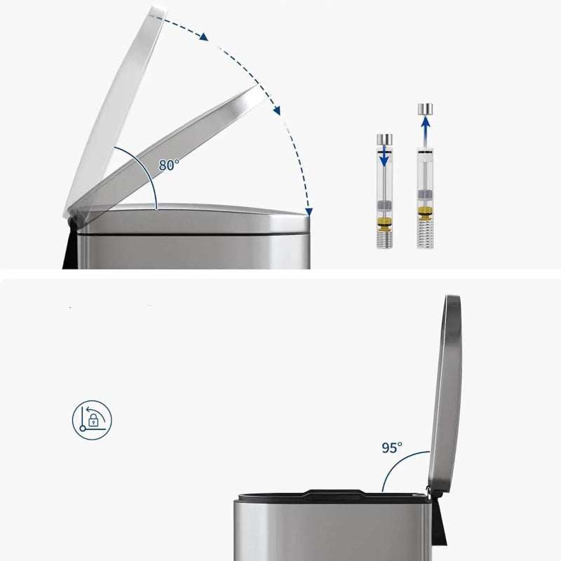 Le couvercle de la Poubelle salle de bain en inox 10L