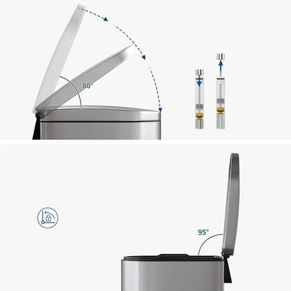 Le couvercle de la Poubelle salle de bain en inox 10L