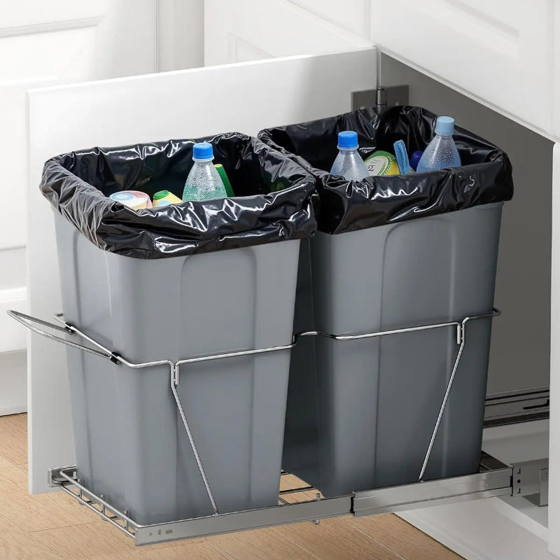 Poubelle sous evier grise 50L