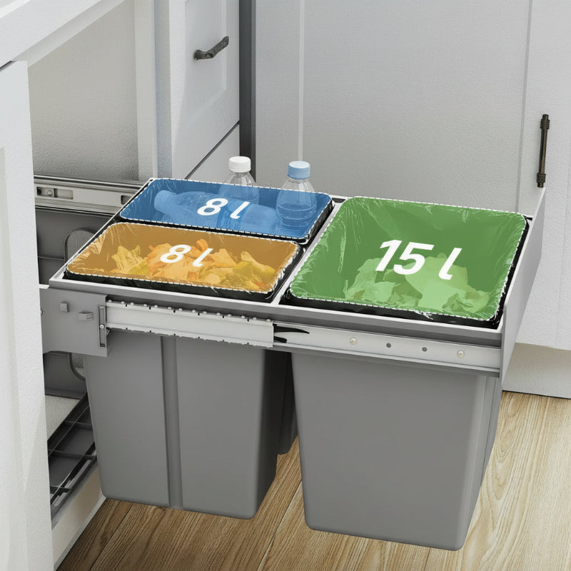 La capacité de la Poubelle sous evier à plusieurs compartiments 31L
