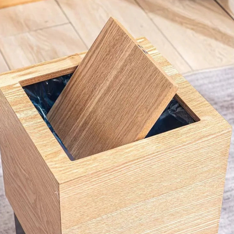 Couvercle de la Poubelle style japonais en bois