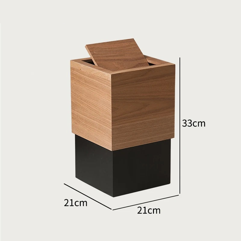 Poubelle style japonais en bois dimension bois clair