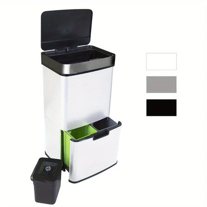 Le seau amovible de la Poubelle à tri selectif blanche 72L 