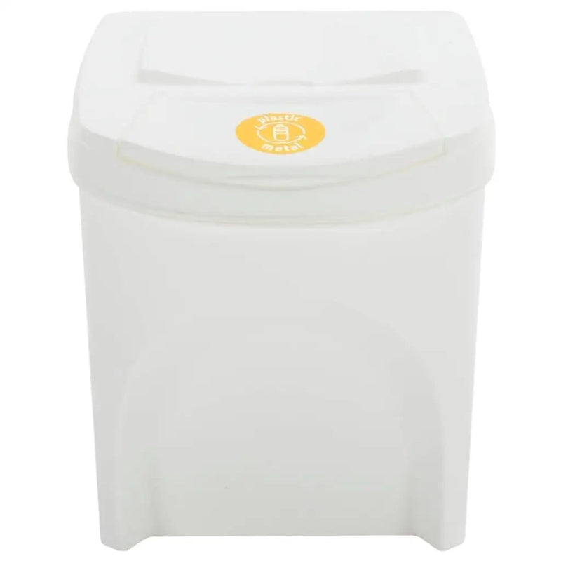 Poubelle à tri selectif empilables blanche de face