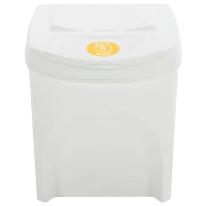 Poubelle à tri selectif empilables blanche de face