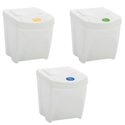 Poubelle à tri selectif empilables blanche individuel 