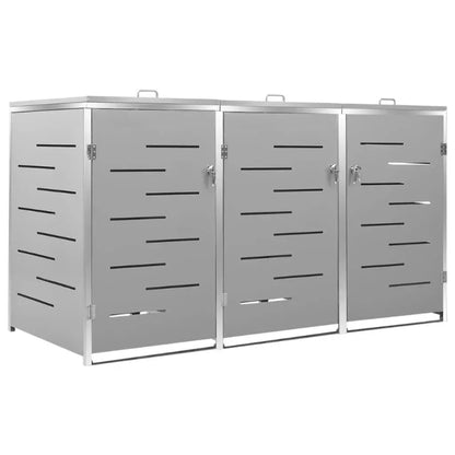 Le cache de 3 poubelles extérieures de côté fermé