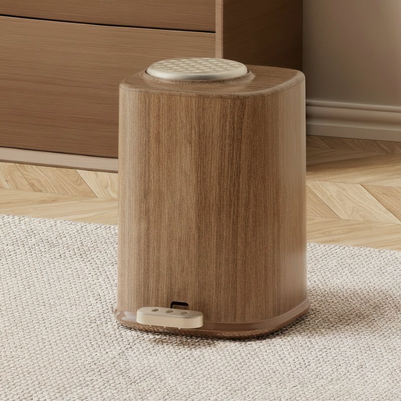 poubelle à pédale imitation bois L