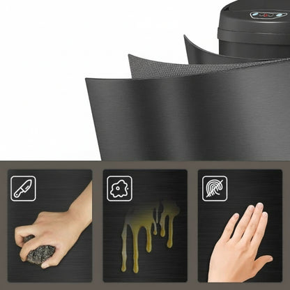 La matière de la poubelle automatique noire 42L