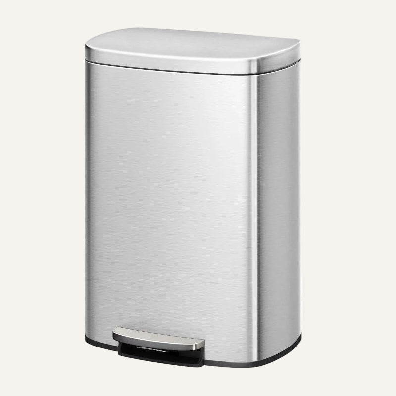 poubelle cuisine 50L argentée