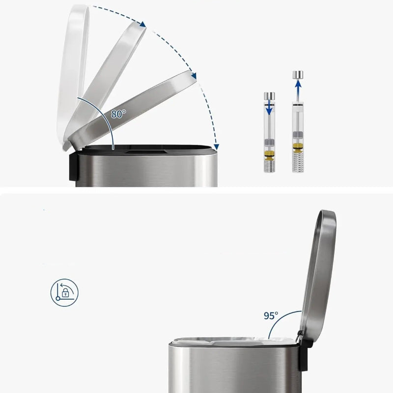 Le couvercle silencieux de la poubelle cuisine 50L