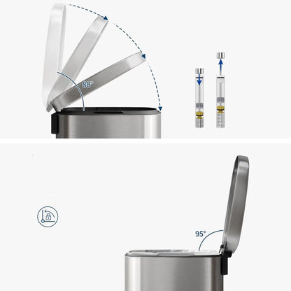Le couvercle silencieux de la poubelle cuisine 50L
