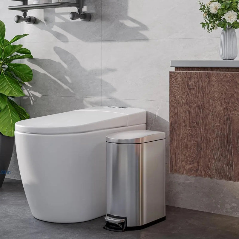 poubelle de cuisine 10L argentée