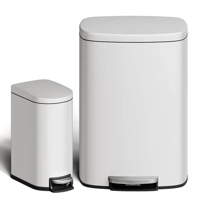 poubelle de cuisine 50L + 10L blanche