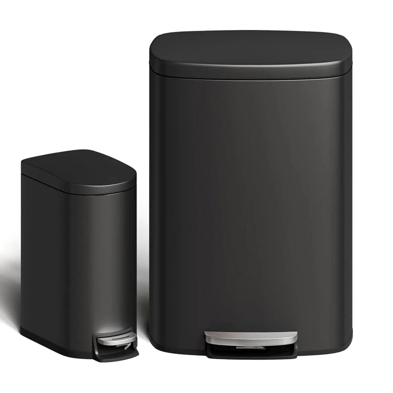 poubelle de cuisine 50L + 10L noire