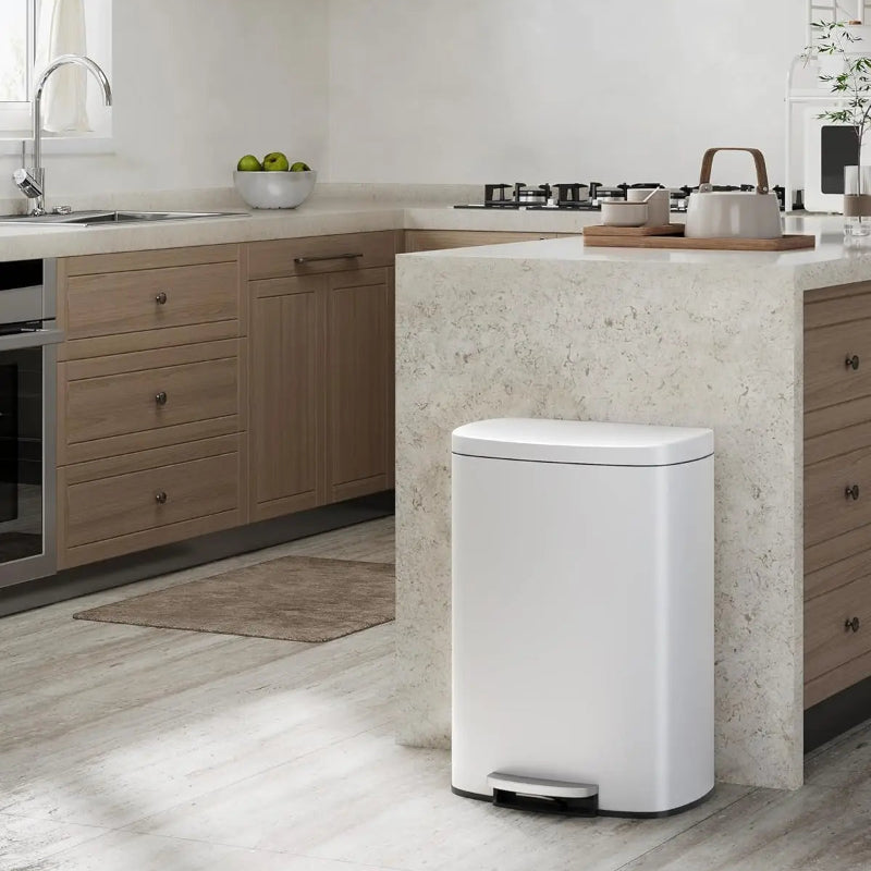 poubelle de cuisine 50L blanche