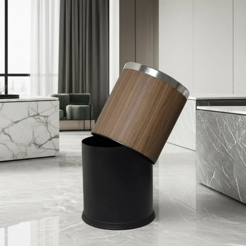 Le seau de la poubelle domestique 10L marron