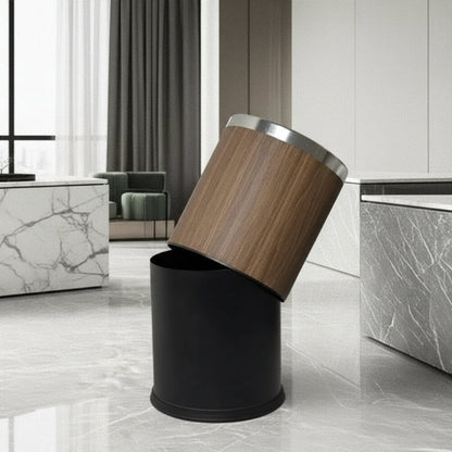 Le seau de la poubelle domestique 10L marron