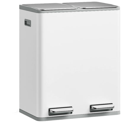 poubelle double 2x30L blanche