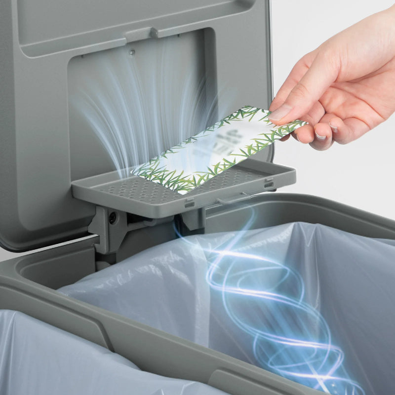 La protection d'odeur de la poubelle double 2x30L blanche