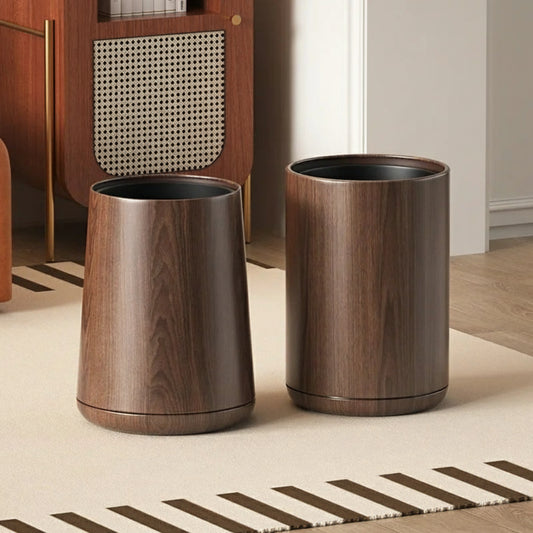 poubelle en metal imitation bois