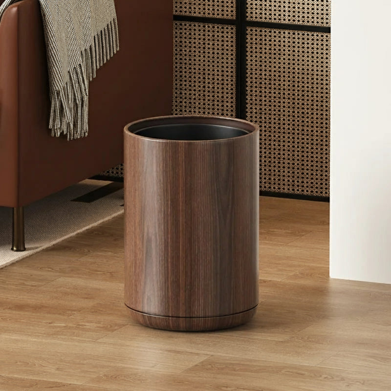 poubelle en metal imitation bois 10L