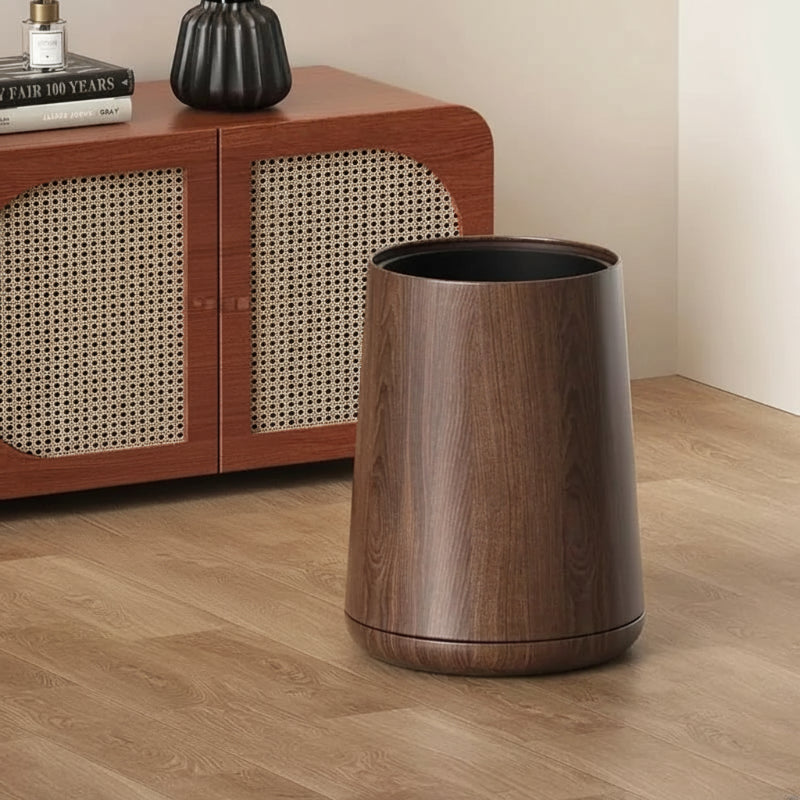 poubelle en metal imitation bois 8L