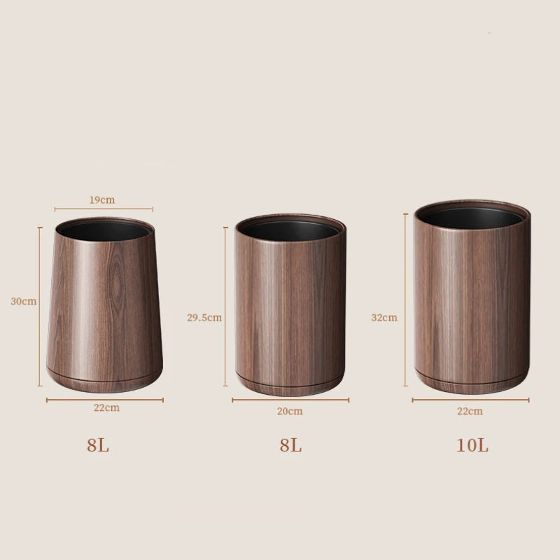 Dimension de la poubelle en metal imitation bois