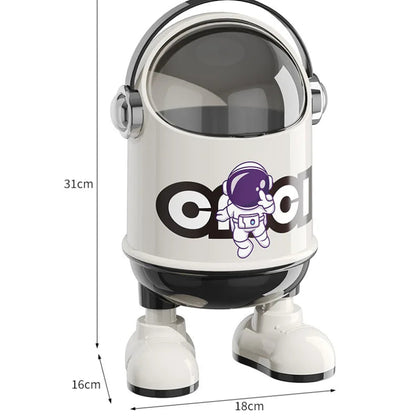 Dimension de la poubelle en plastique design astronaute