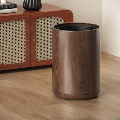 poubelle en metal imitation bois 10L