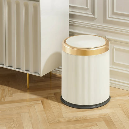 poubelle ronde en plastique 12L blanche