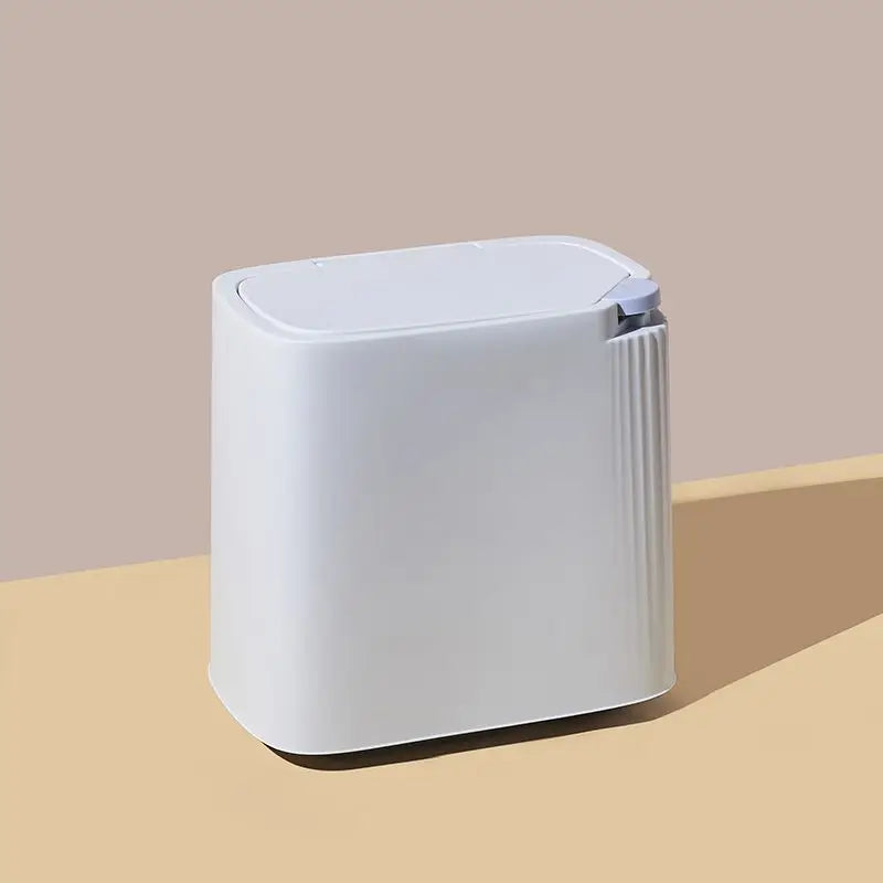 poubelle salle de bain rectangulaire blanche