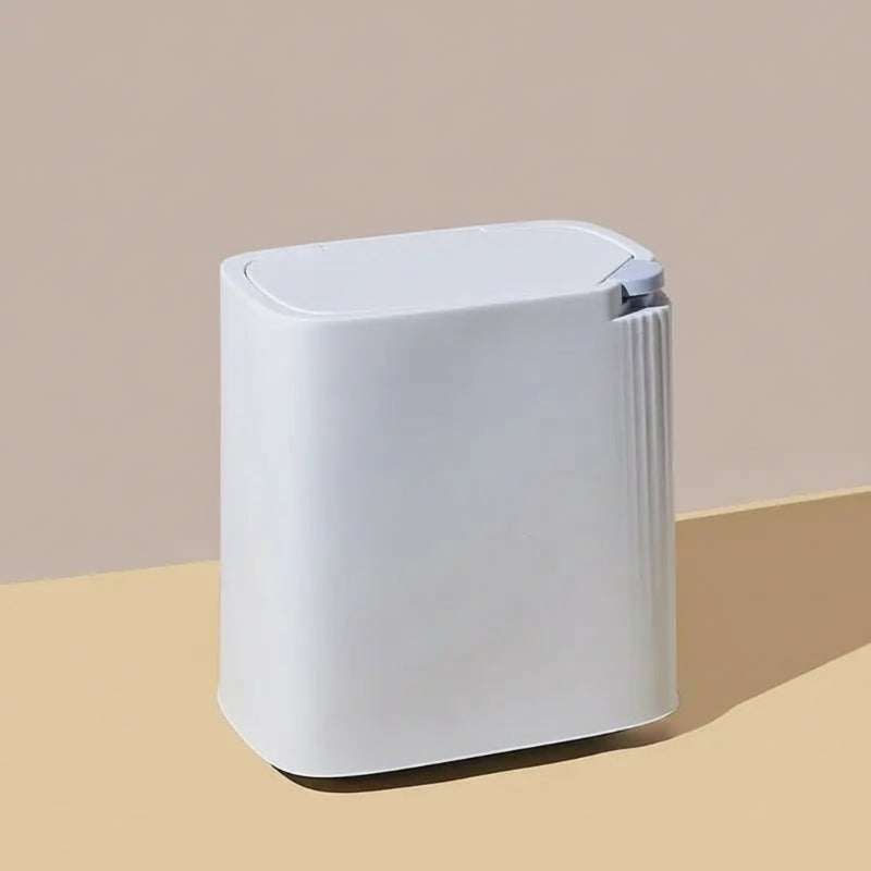 poubelle salle de bain rectangulaire blanche 12L