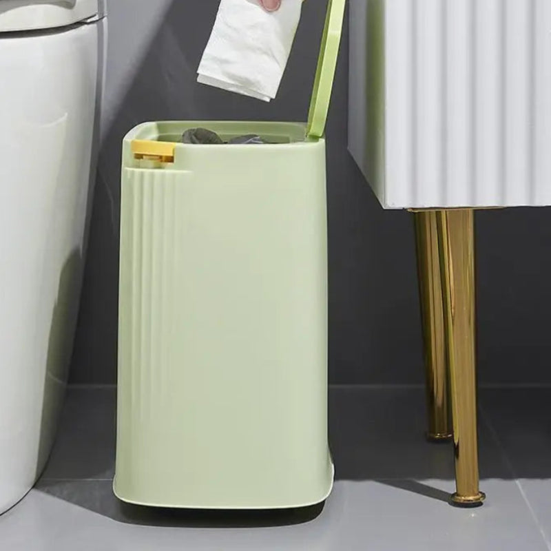 Démonstration de la poubelle salle de bain rectangulaire 