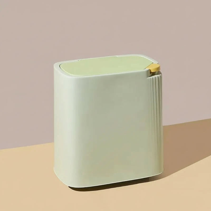 poubelle salle de bain rectangulaire verte 12L